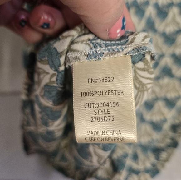 Max Studio Blue Floral Ruffle Sleeve Tunic Top Size Small - Picture 5 of 6